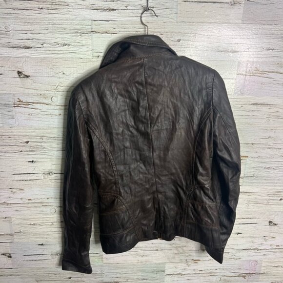 Danier brown leather jacket size xs made in Canada - Picture 7 of 7
